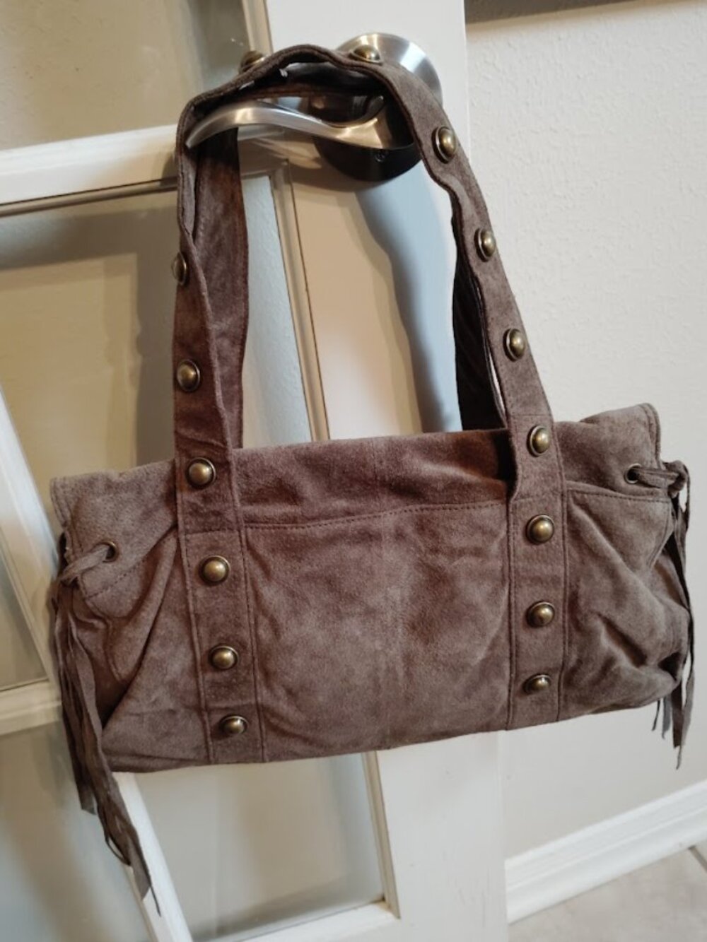 Wilsons Leather Studded Suede Bag - Picture 7 of 14